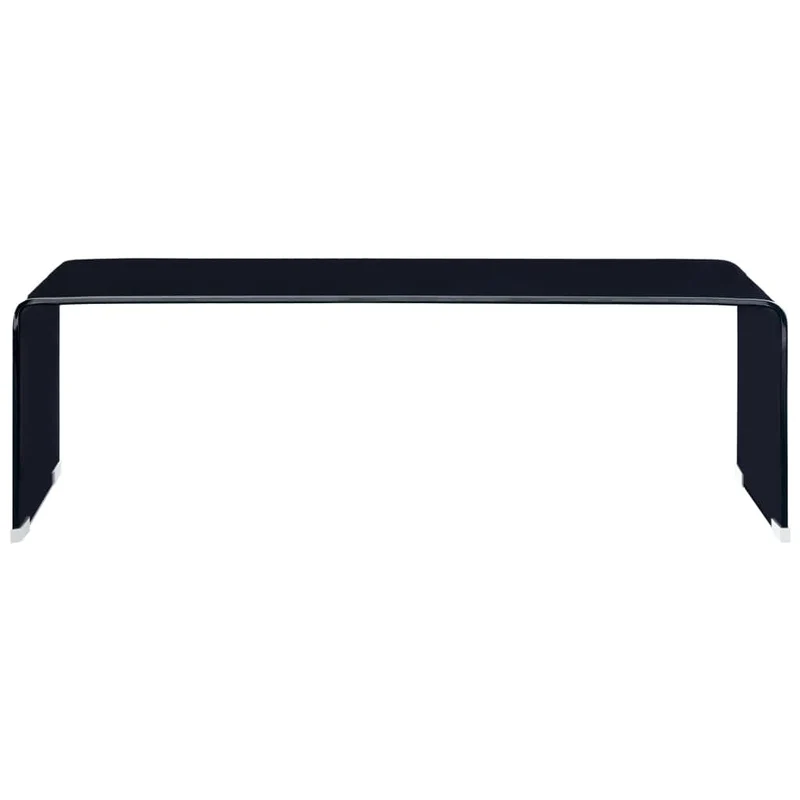 Table basse design moderne et contemporaine 98 x 45 x 31 cm Verre trempé noir DEC039866