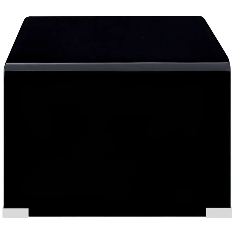 Table basse design moderne et contemporaine 98 x 45 x 31 cm Verre trempé noir DEC039866