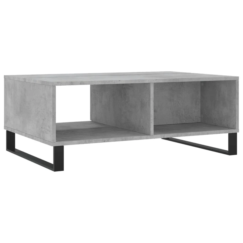 Table basse avec tiroir design moderne et contemporain 90 x 60 x 35 cm bois d'ingénierie gris et fer DEC039401