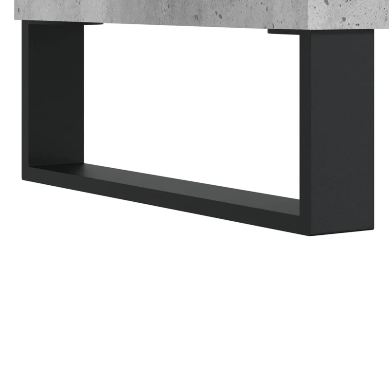 Table basse avec tiroir design moderne et contemporain 90 x 60 x 35 cm bois d'ingénierie gris et fer DEC039401