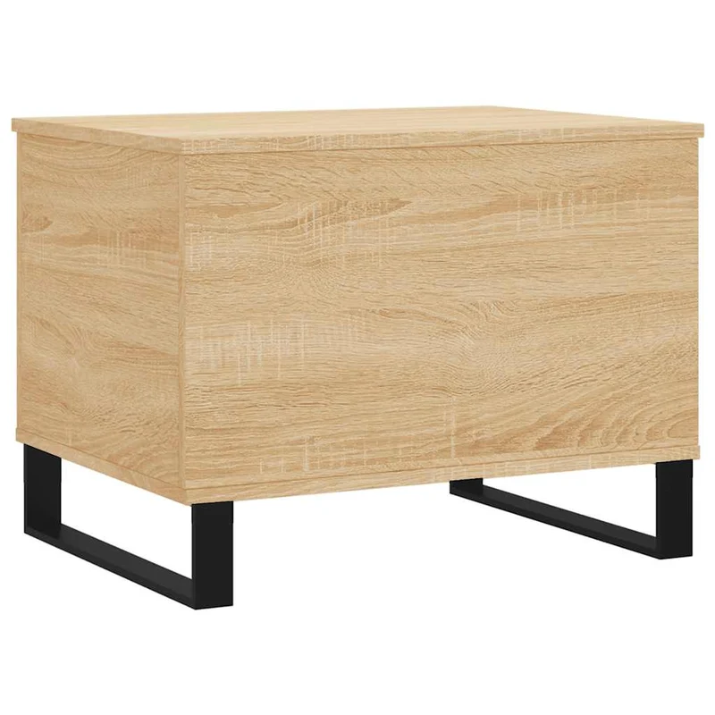 Table basse avec plateau relevable 60 x 44,5 x 45 cm bois d'ingénierie couleur chêne et métal DEC038971