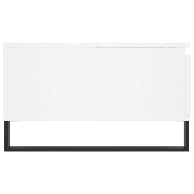 Table basse design moderne et contemporaine 90 x 60 x 35 cm bois d'ingénierie blanc et fer DEC038031