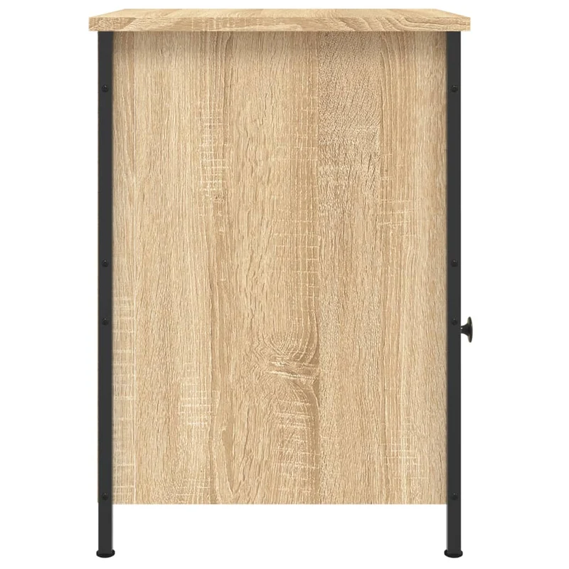 Lot de 2 tables de chevet avec rangement 40 x 42 x 60cm bois d'ingénierie couleur chêne et fer DEC035890