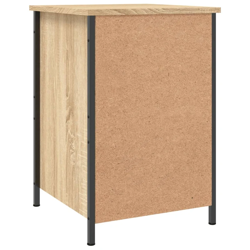Lot de 2 tables de chevet avec rangement 40 x 42 x 60cm bois d'ingénierie couleur chêne et fer DEC035890