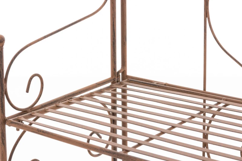 Etagère sur 4 niveaux rangement style rustique 160x60 cm en métal marron vieilli 10_0003914