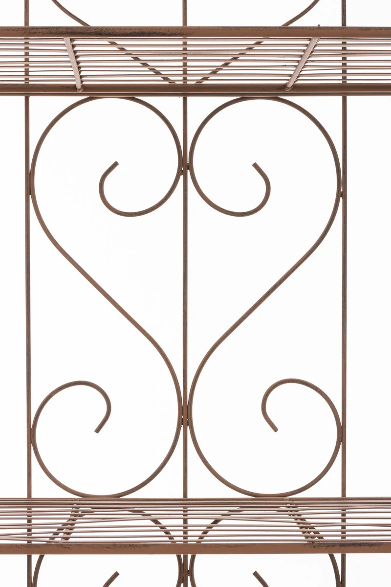 Etagère sur 4 niveaux rangement style rustique 160x60 cm en métal marron vieilli 10_0003914