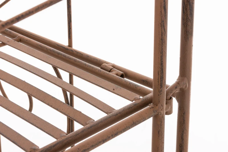 Etagère sur 4 niveaux rangement style rustique 160x60 cm en métal marron vieilli 10_0003914