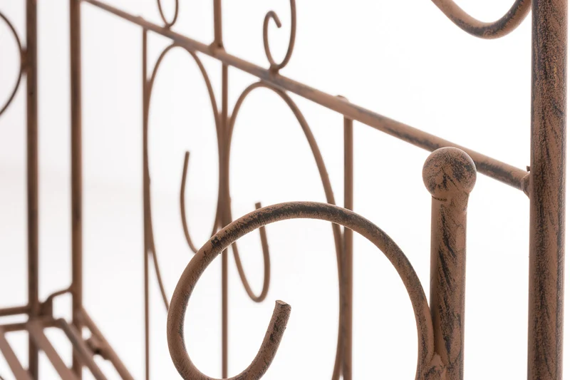 Etagère sur 4 niveaux rangement style rustique 160x60 cm en métal marron vieilli 10_0003914
