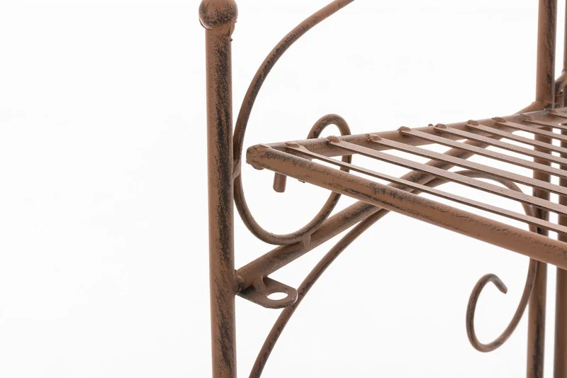 Etagère sur 4 niveaux rangement style rustique 160x60 cm en métal marron vieilli 10_0003914