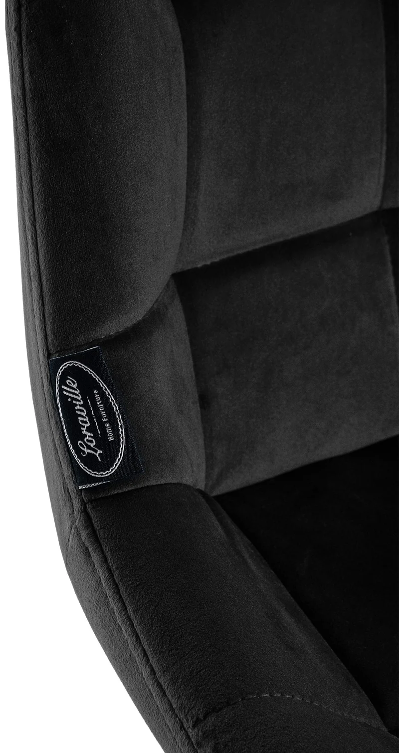 Tabouret de bar x1 avec repose-pieds revêtement en velours noir piètement à quatre pieds en métal noir 10_0005466