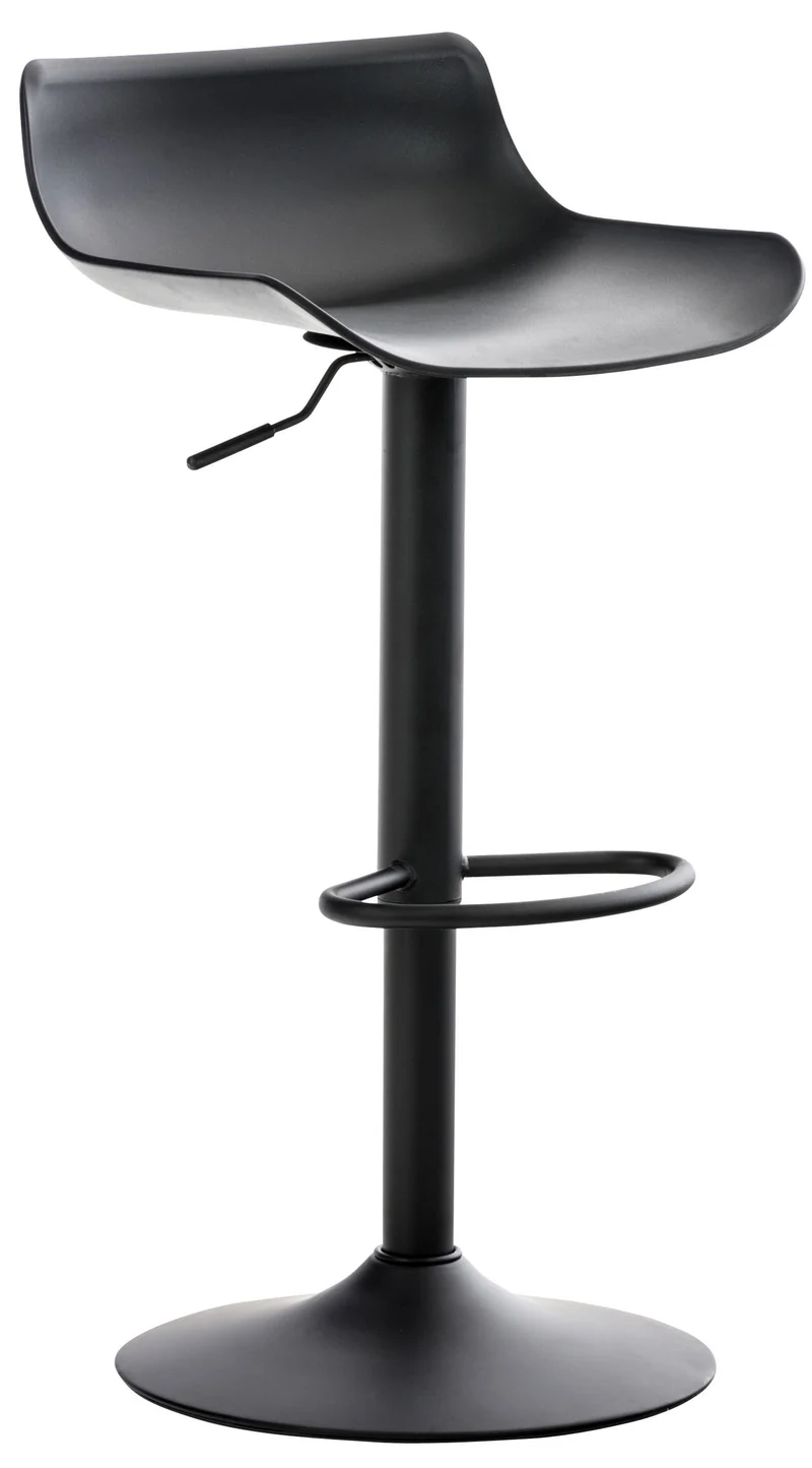 Lot de 2 tabourets de bar pieds trompette style contemporain avec repose-pieds hauteur réglable en plastique et métal noir 10_0000312