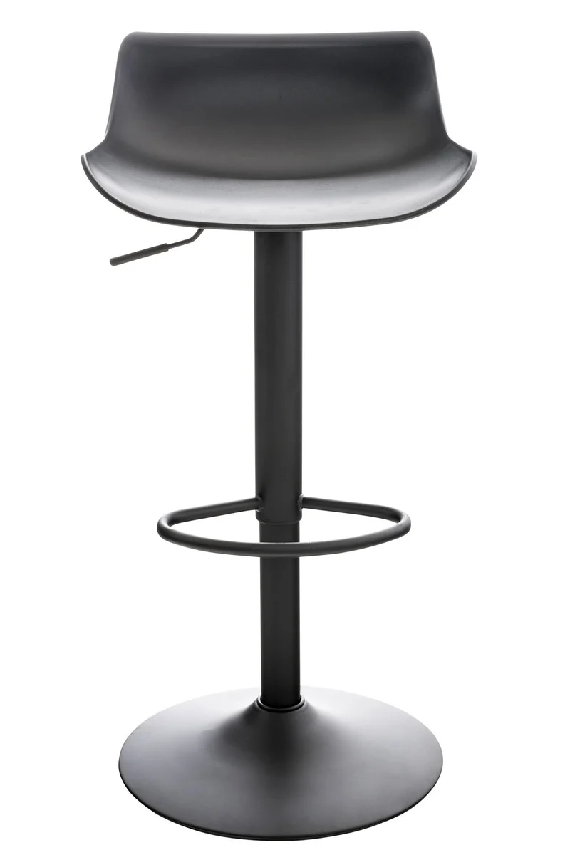 Lot de 2 tabourets de bar pieds trompette style contemporain avec repose-pieds hauteur réglable en plastique et métal noir 10_0000312