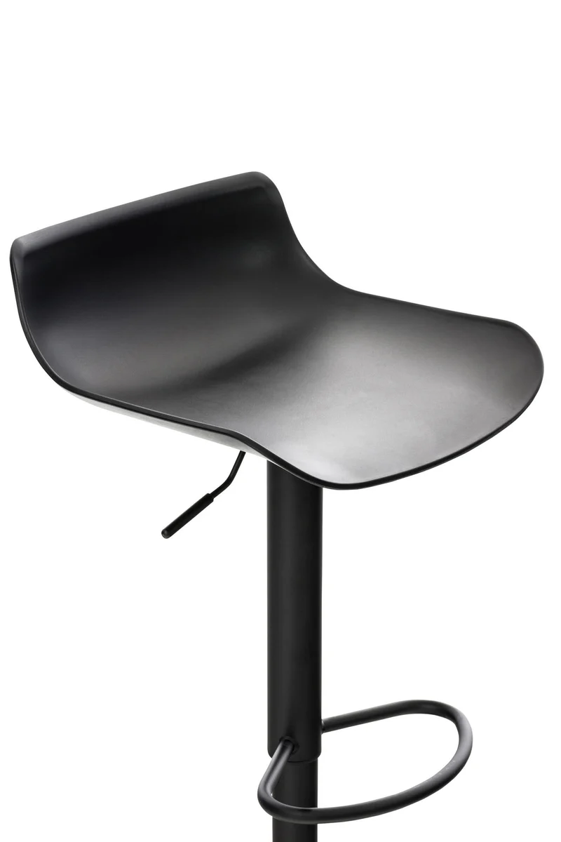Lot de 2 tabourets de bar pieds trompette style contemporain avec repose-pieds hauteur réglable en plastique et métal noir 10_0000312