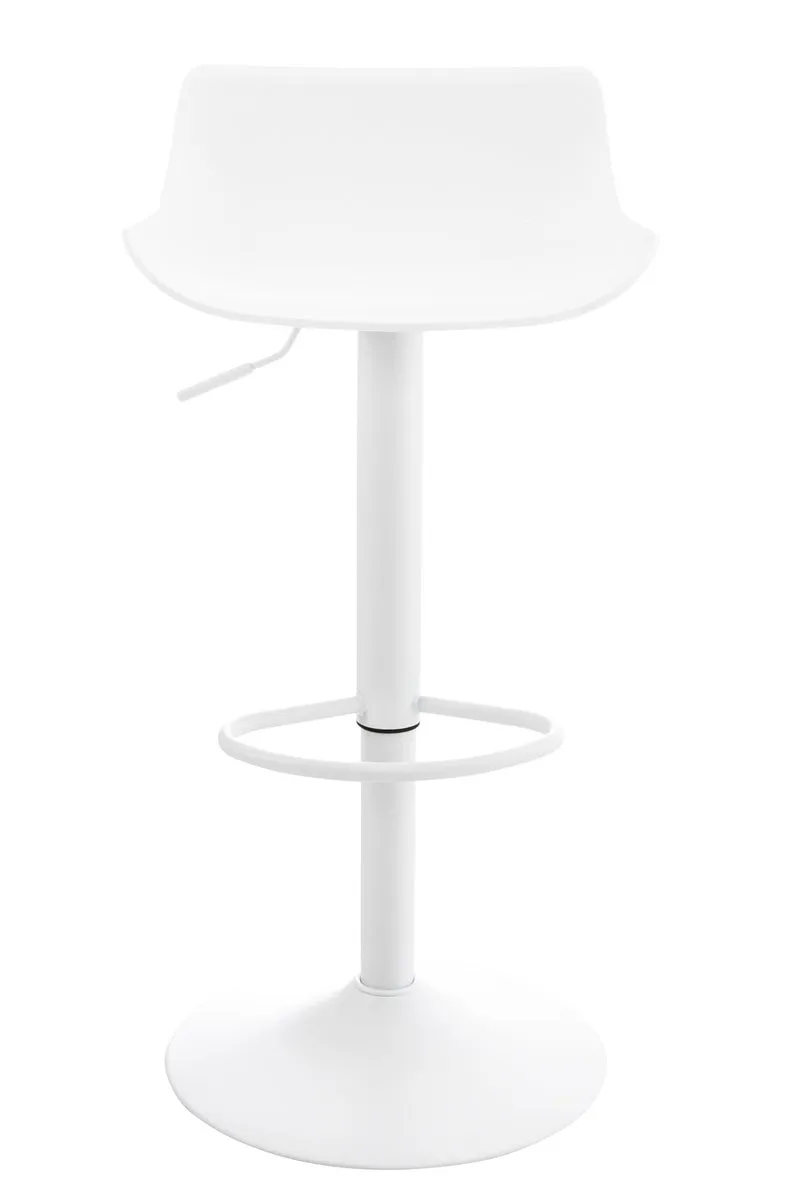 Lot de 2 tabourets de bar pieds trompette style contemporain avec repose-pieds hauteur réglable en plastique et métal blanc 10_0000311