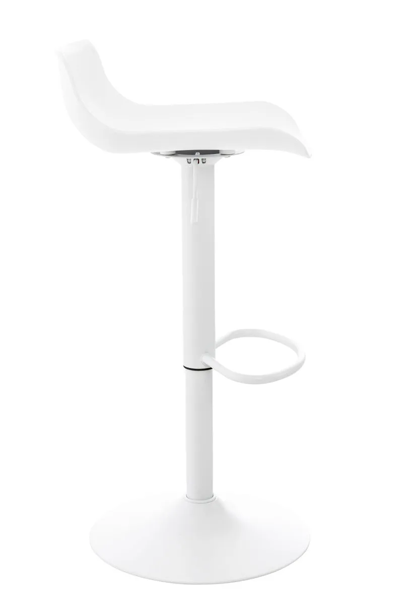 Lot de 2 tabourets de bar pieds trompette style contemporain avec repose-pieds hauteur réglable en plastique et métal blanc 10_0000311