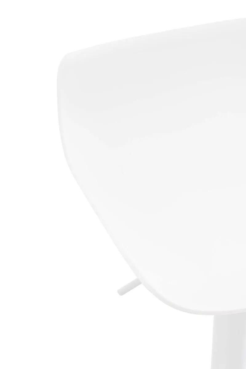 Lot de 2 tabourets de bar pieds trompette style contemporain avec repose-pieds hauteur réglable en plastique et métal blanc 10_0000311