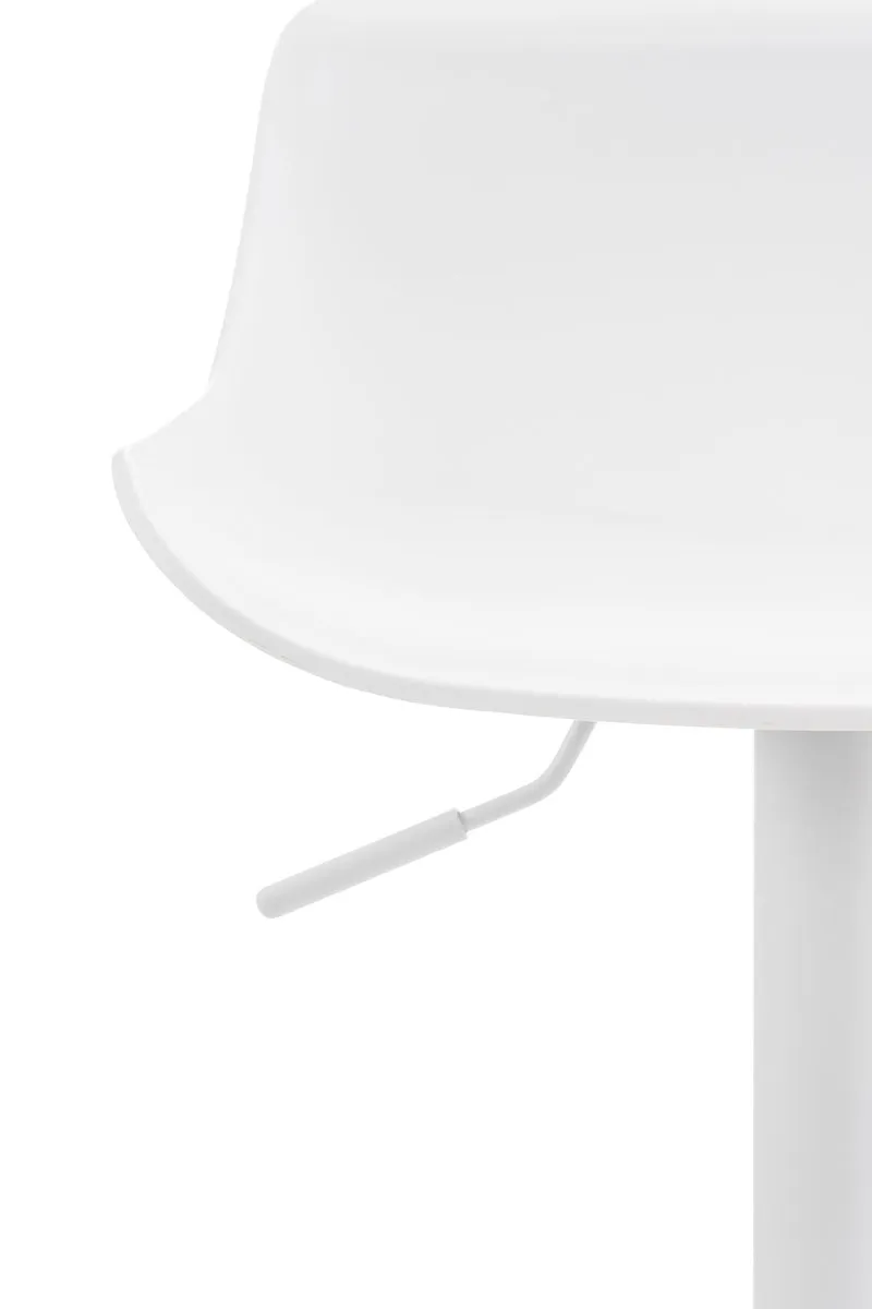 Lot de 2 tabourets de bar pieds trompette style contemporain avec repose-pieds hauteur réglable en plastique et métal blanc 10_0000311