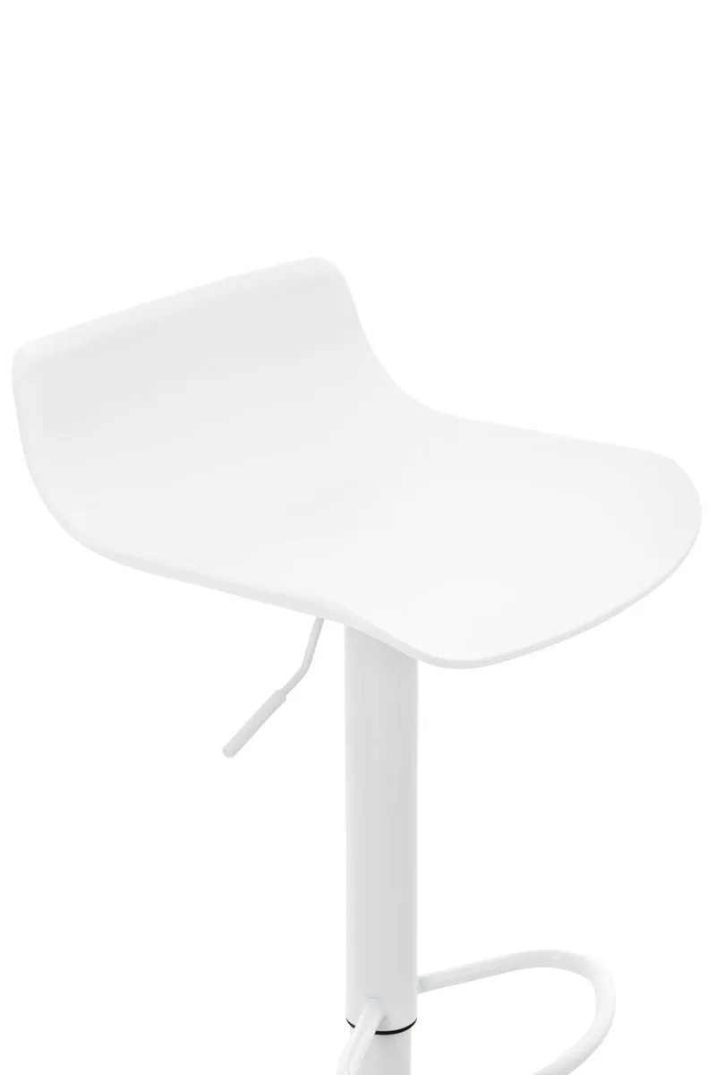 Lot de 2 tabourets de bar pieds trompette style contemporain avec repose-pieds hauteur réglable en plastique et métal blanc 10_0000311