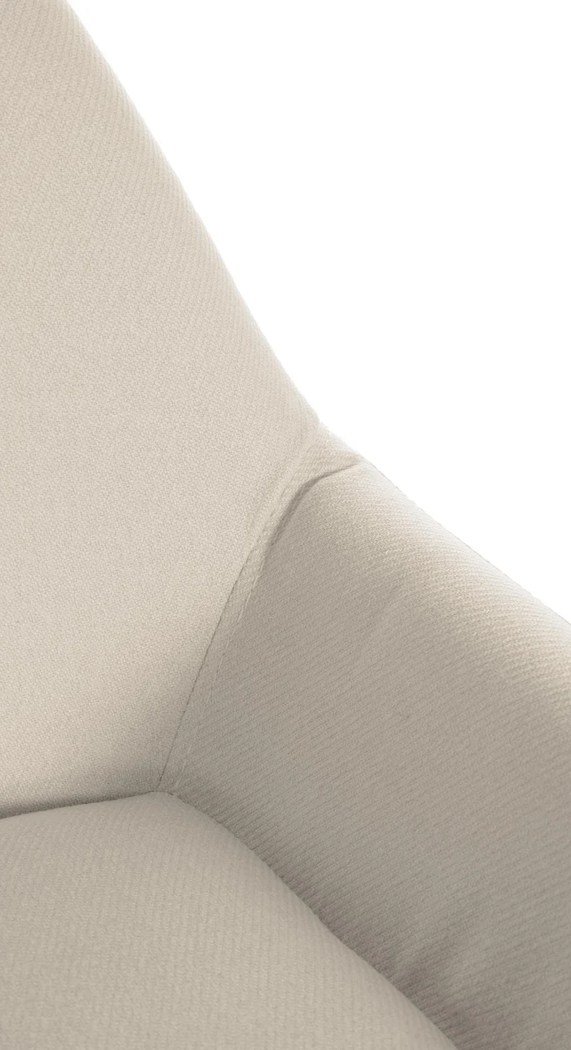 Lot de 2 tabourets de bar repose-pieds en forme d'arc en métal doré assise en tissu crème TDB10792