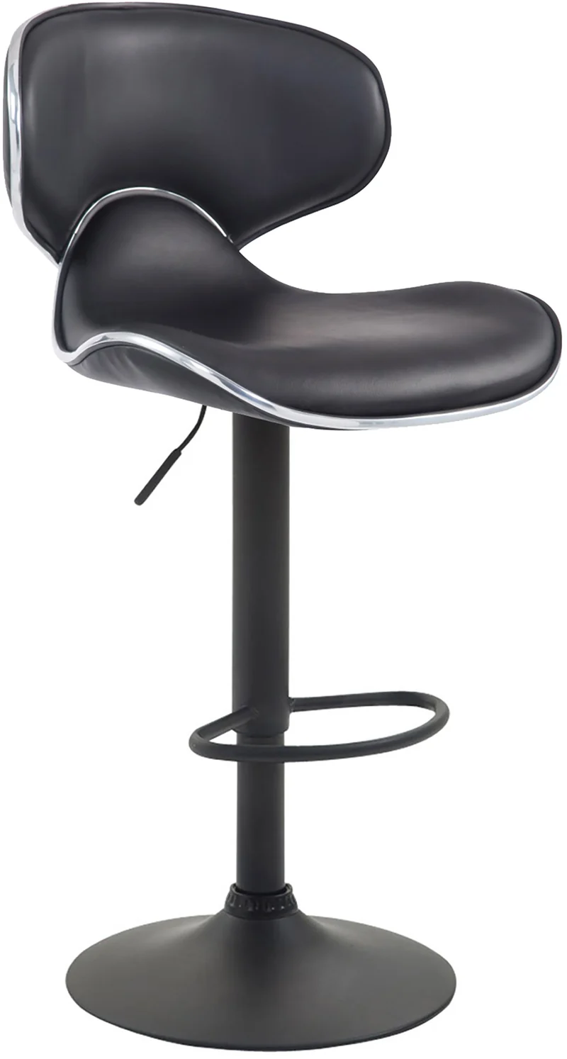 Lot de 2 tabourets de bar design contemporain pieds en métal noir assise en synthétique noir 10_0000345