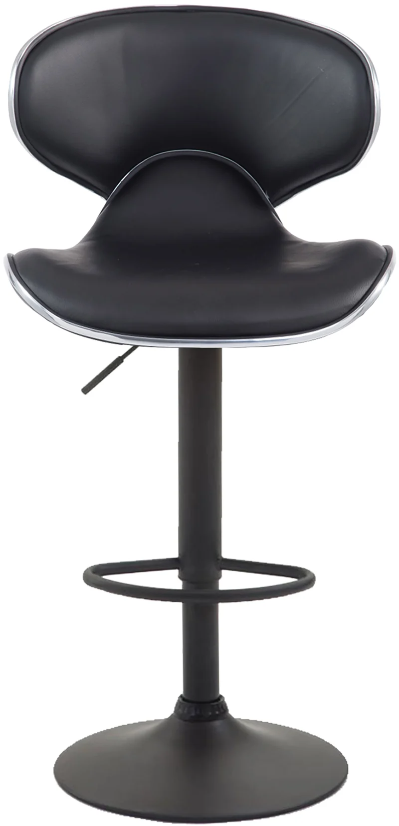 Lot de 2 tabourets de bar design contemporain pieds en métal noir assise en synthétique noir 10_0000345