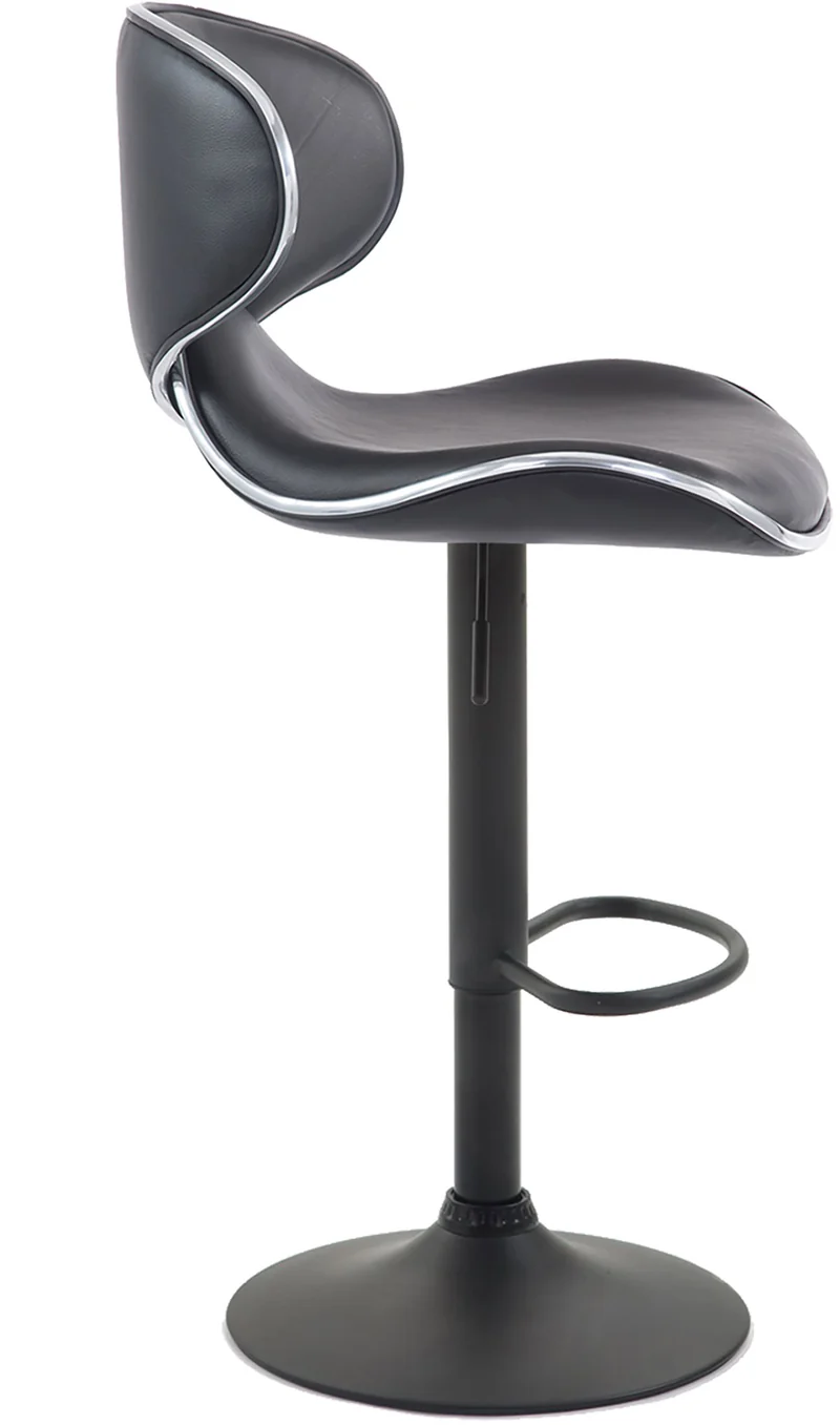 Lot de 2 tabourets de bar design contemporain pieds en métal noir assise en synthétique noir 10_0000345