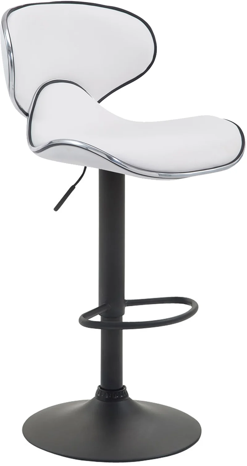 Lot de 2 tabourets de bar design contemporain pieds en métal noir assise en synthétique blanc 10_0000346