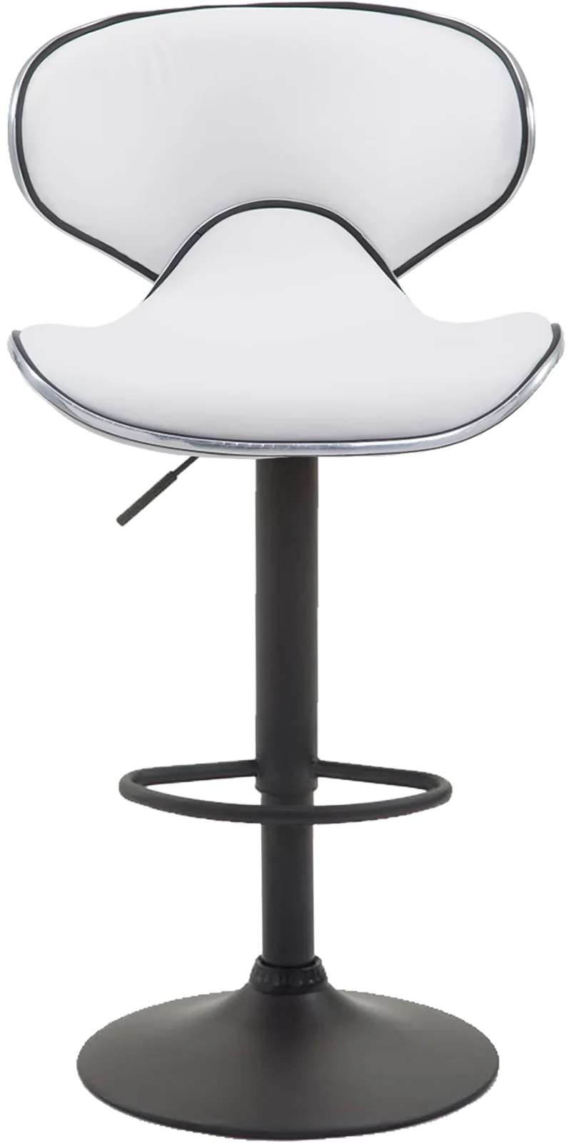 Lot de 2 tabourets de bar design contemporain pieds en métal noir assise en synthétique blanc 10_0000346