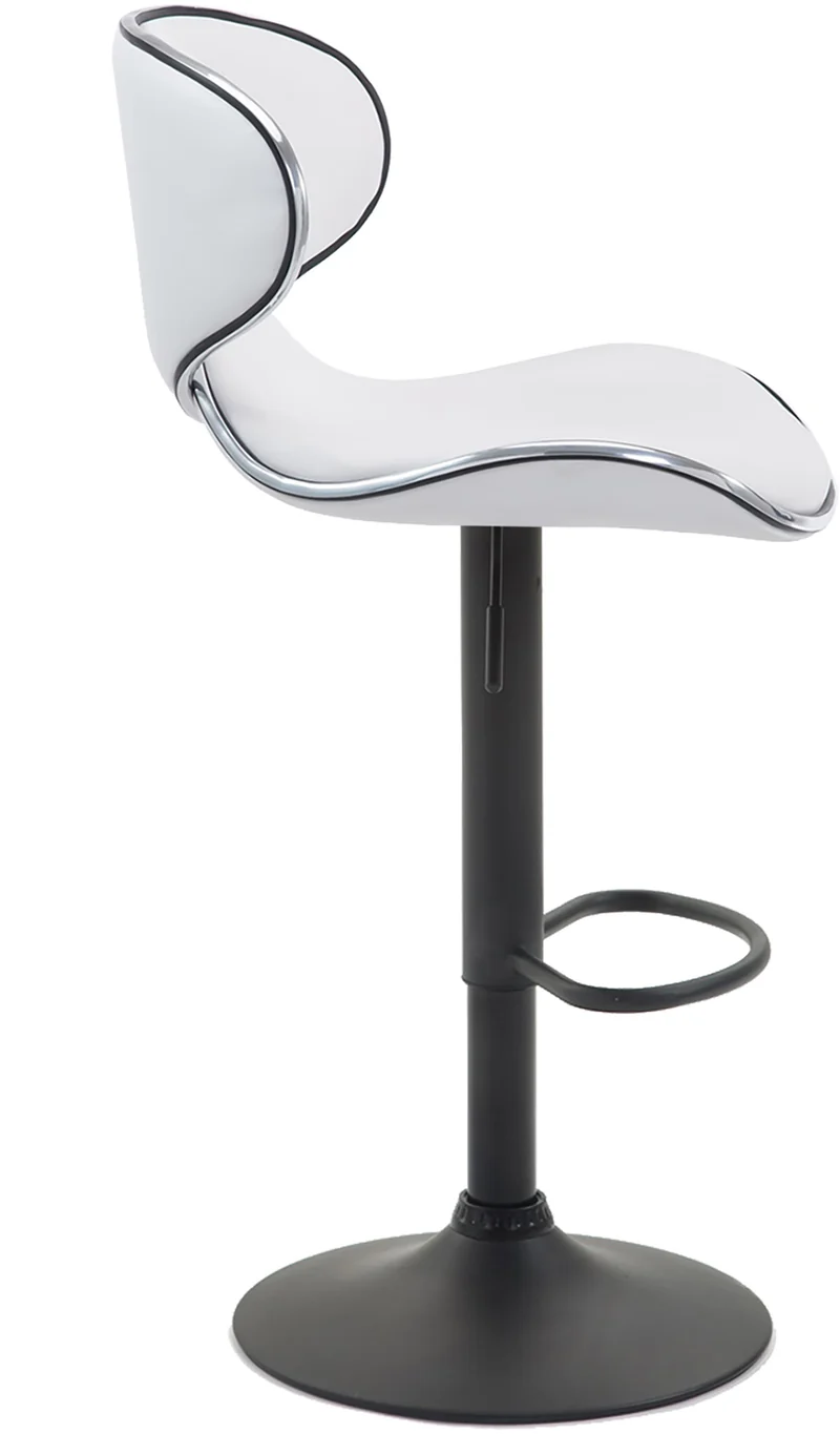 Lot de 2 tabourets de bar design contemporain pieds en métal noir assise en synthétique blanc 10_0000346