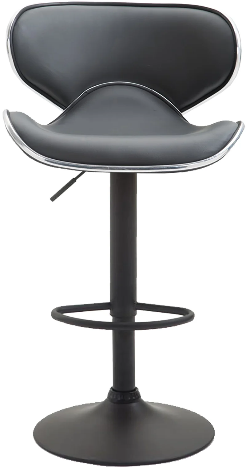 Lot de 2 tabourets de bar design contemporain pieds en métal noir assise en synthétique gris 10_0000340