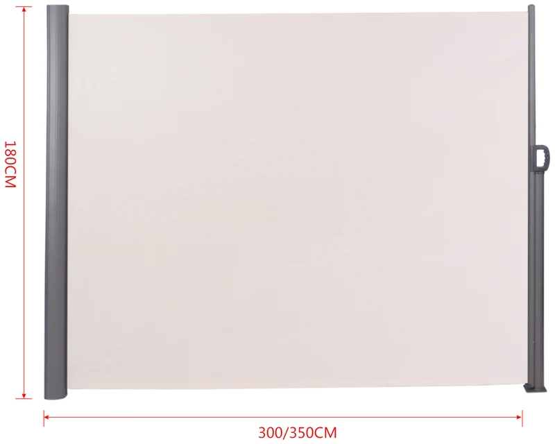 Brise-vue panneau pour jardin ou terrasse paravent d'extérieur 300x180 cm en aluminium et tissu crème 10_0002979