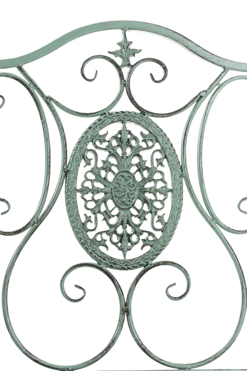 Lot de 2 chaises de jardin balcon terrasse design rustique pliable en métal vert vieilli 10_0002875