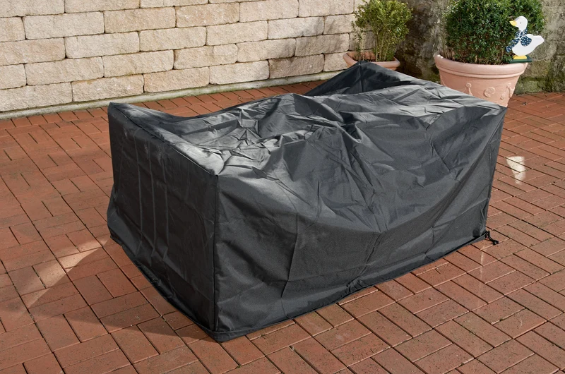 Housse de protection pour mobilier de jardin 148x83x80 cm en plastique hydrofuge noir 10_0002879