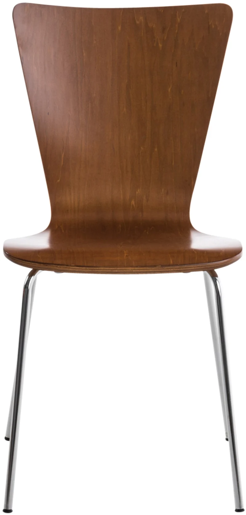 Chaise de cuisine salle à manger x1 empilable en bois marron et structure stable à quatre pieds en métal 10_0003242