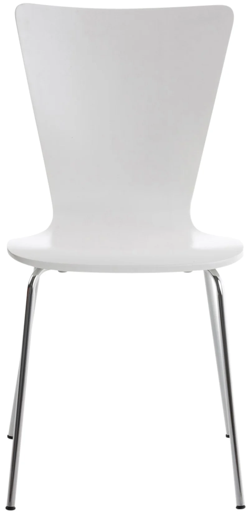 Chaise de cuisine salle à manger x1 empilable en bois blanc et structure stable à quatre pieds en métal 10_0003237