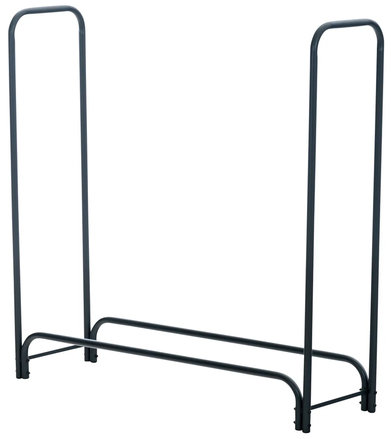 Range-bûches porte-bois de cheminée style industriel 120x120 cm en métal anthracite 10_0003581