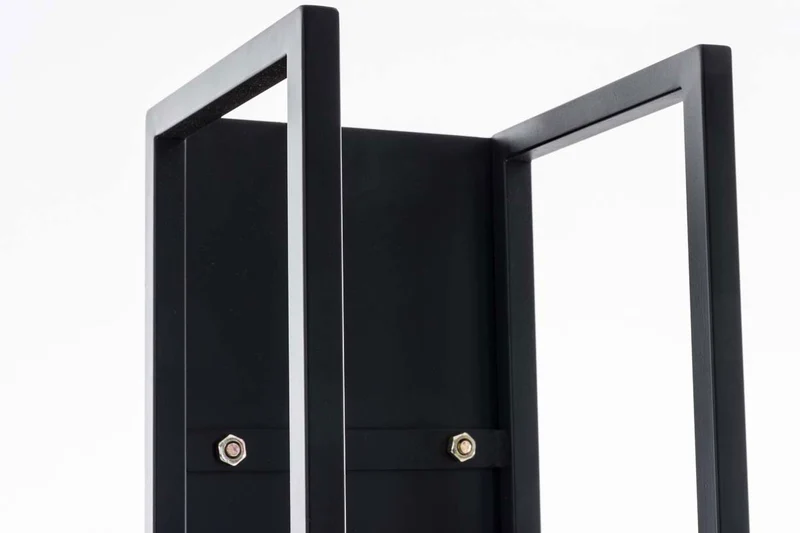 Range-bûches rangement bois de cheminée 160x25 cm en métal noir-mat 10_0003577