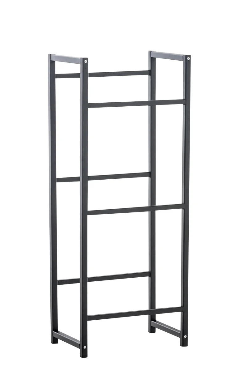 Étagère pour caisses à boissons 116x47 cm pour 3 caisses support rangement étagère sur pied en métal noir 10_0003146