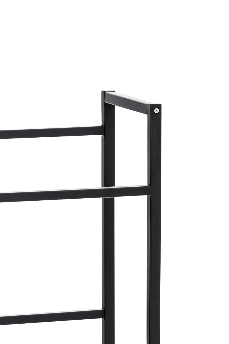 Étagère pour caisses à boissons 116x47 cm pour 3 caisses support rangement étagère sur pied en métal noir 10_0003146