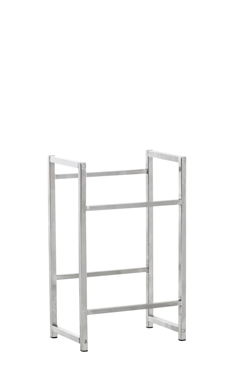 Étagère pour caisses à boissons 75x47 cm pour 2 caisses support rangement étagère sur pied en acier inoxydable 10_0003068