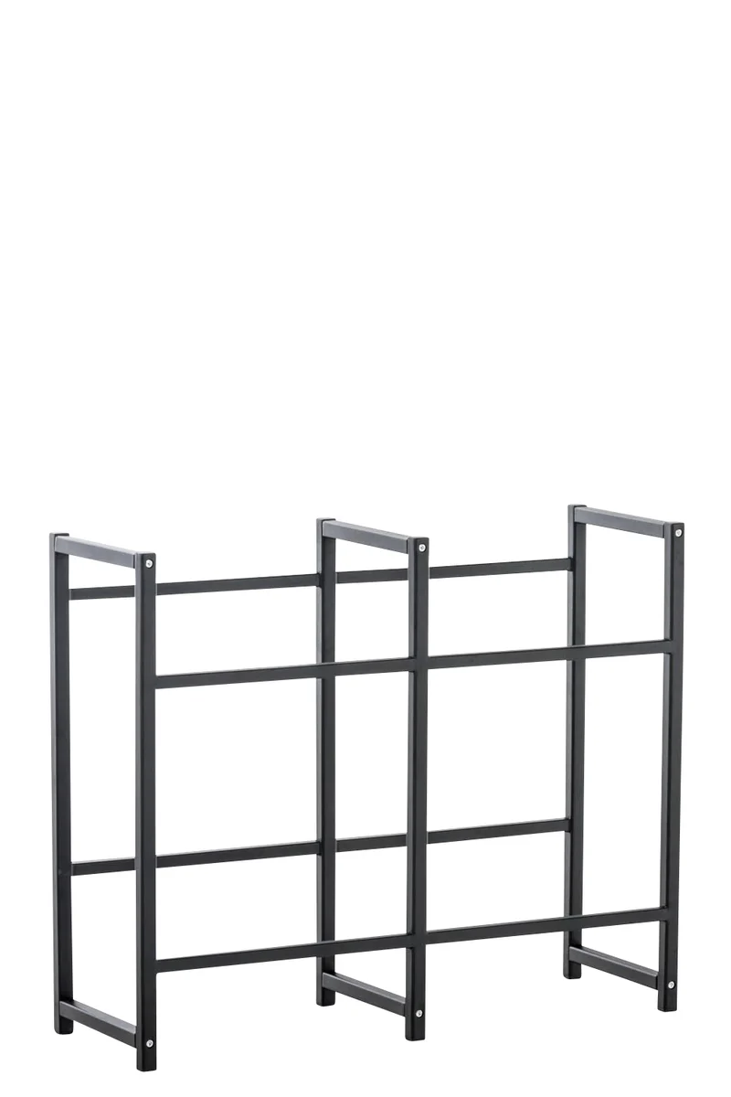 Étagère pour caisses à boissons 75x91 cm pour 4 caisses support rangement étagère sur pied en métal noir 10_0003157