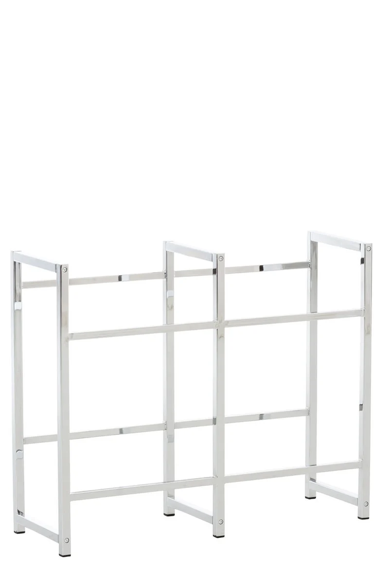 Étagère pour caisses à boissons 91x75 cm pour 4 caisses support rangement étagère sur pied en métal chromé 10_0003158