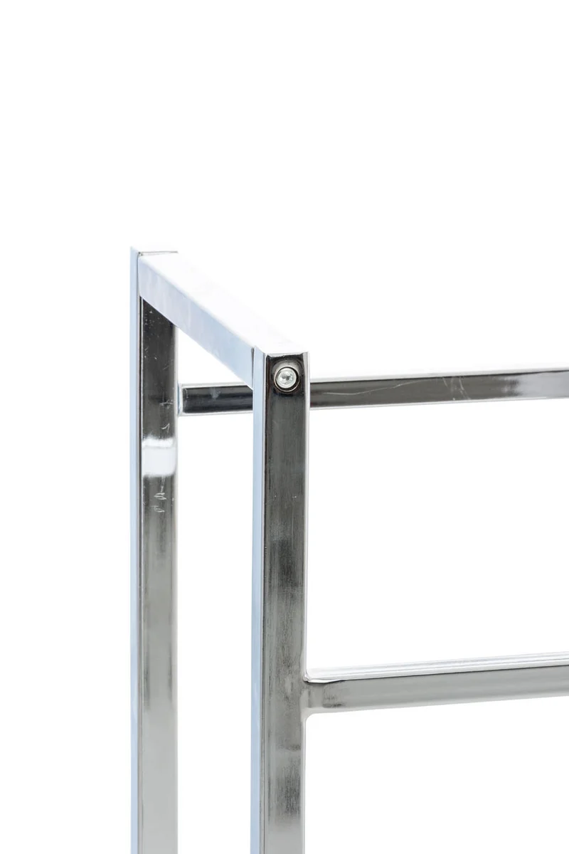 Étagère pour caisses à boissons 91x75 cm pour 4 caisses support rangement étagère sur pied en métal chromé 10_0003158