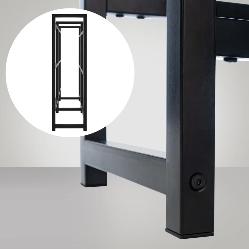Étagère pour 6 caisses à boissons rangement support bouteilles 117x91 cm en métal noir 10_0003219