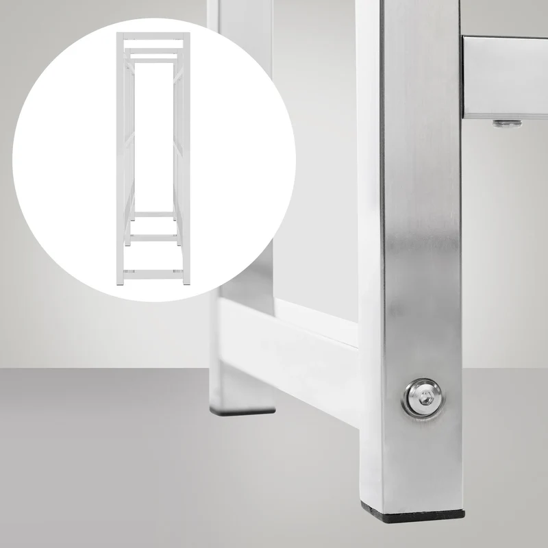 Étagère pour 6 caisses à boissons rangement support bouteilles 117x91 cm en métal chromé 10_0003216
