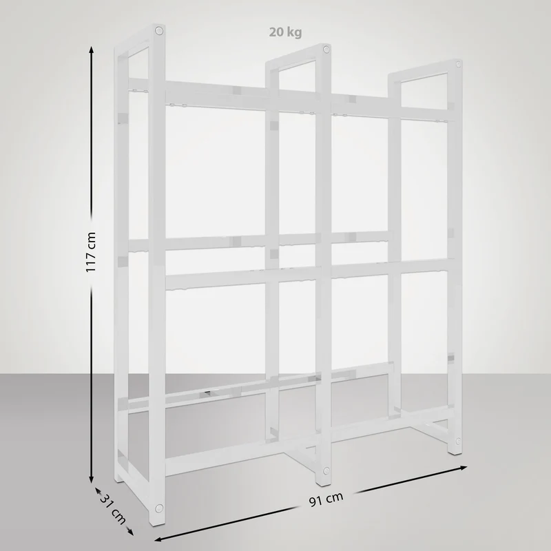 Étagère pour 6 caisses à boissons rangement support bouteilles 117x91 cm en métal chromé 10_0003216