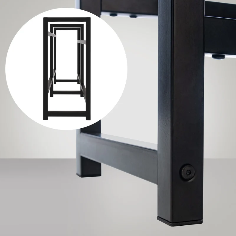 Étagère pour 4 caisses à boissons rangement support bouteilles 91x76 cm en métal noir 10_0003162