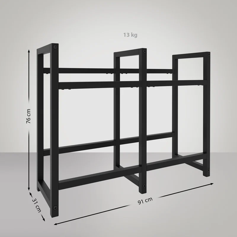 Étagère pour 4 caisses à boissons rangement support bouteilles 91x76 cm en métal noir 10_0003162