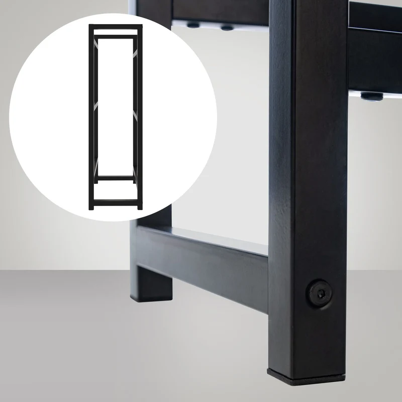 Étagère pour 3 caisses à boissons rangement support bouteilles 117x47 cm en métal noir 10_0003152