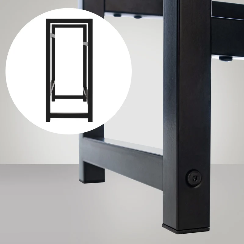 Étagère pour 2 caisses à boissons rangement support bouteilles 47x76 cm en métal noir 10_0003072